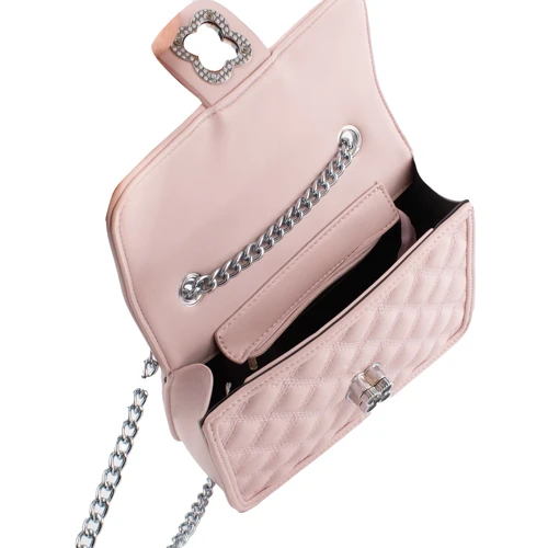 Жіноча сумка крос-боді Valiria Fashion рожева (ODA8186-pink): Тип ручки Плечевой ремень, На цепочке, Без ручки