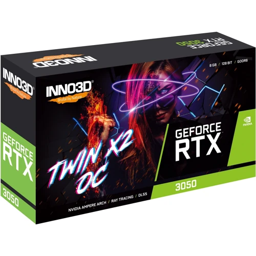 Видеокарта INNO3D GEFORCE RTX 3050 TWIN X2 OC (N30502-08D6X-1711VA41) UA: Тип памяти GDDR6