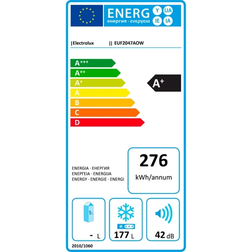 Морозильная камера Electrolux EUF2047AOW: Количество дверей 1