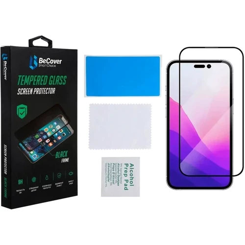 Защитное стекло для iPhone BeCover Tempered Glass Black for iPhone 14 Pro Max (707969): Материалы стекло