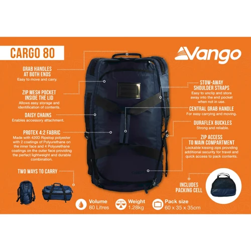 Сумка дорожня Vango Cargo 80 Moonlit Ocean (RUUCARGO0000006) (930853)