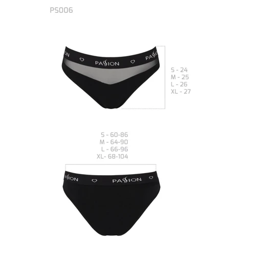 Трусики с прозрачной вставкой Passion PS006 PANTIES black, size M