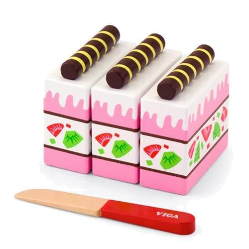 Набір продуктів Viga Toys Дерев'яний полуничний торт (51324)