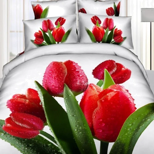 Комплект постельного белья Love You 3D Блеcк STP558 сатин полуторный (0097)