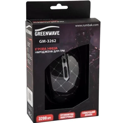 Мышь Greenwave GM-3262 (R0015165) Black: Тип сенсора оптический