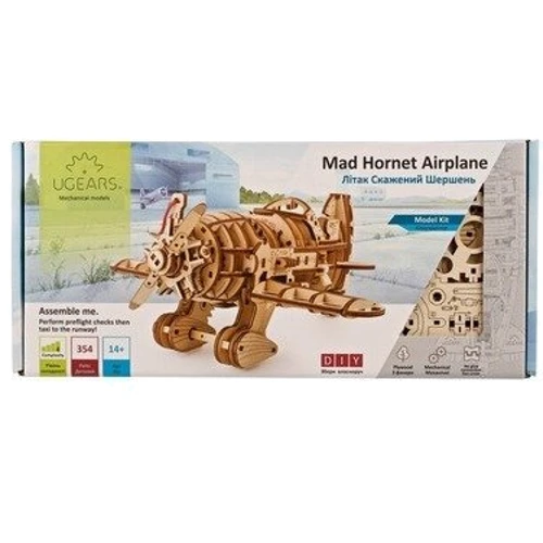 Механічний 3D пазл UGEARS Літак шалений шершень (70183) фото 4