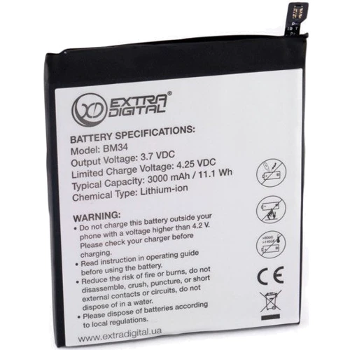 Аккумулятор ExtraDigital 3000mAh (BM34) for Xiaomi Mi Note Pro