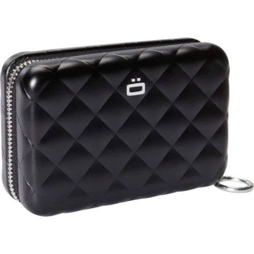 Женский картхолдер Ogon Designs Quilted zipper на 24 карточки черный (QZ_Black)