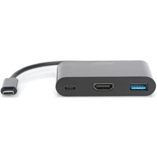 Адаптер Digitus Adapter USB-C to HDMI+USB+USB-C Black (DA-70855): Інтерфейс підключення USB-C