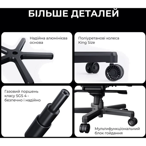 Кресло игровое Anda Seat Kaiser 3E Black PVC Size XL (AD23YC-XL-08-B-PV/C-B01)