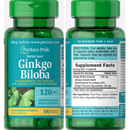 Puritan's Pride Ginkgo Biloba 120 mg 100 caps: Форма випуску капсули