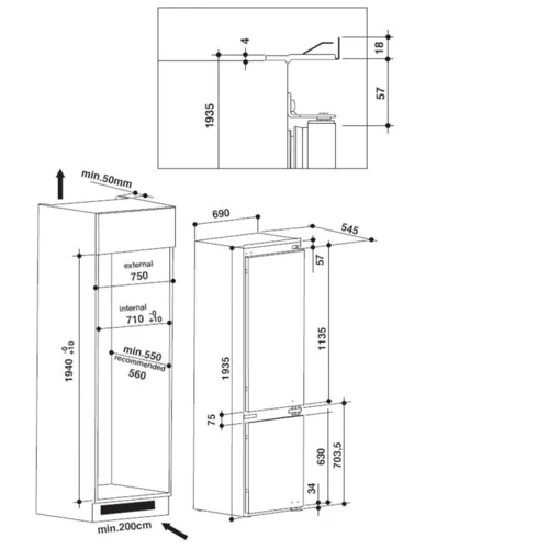 Встраиваемый холодильник Whirlpool SP40 800 EU: Класс энергопотребления A+