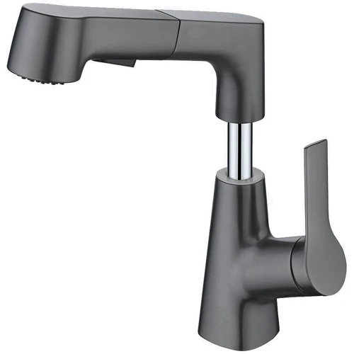 Смеситель для раковины Lefton Single-Hole Rotatable and Liftable Pull-Out Faucet-BF2203 Grey