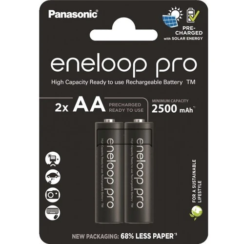 Panasonic AA Eneloop 2500mAh Pro NI-MHx2 (BK-3HCDE/2CP)