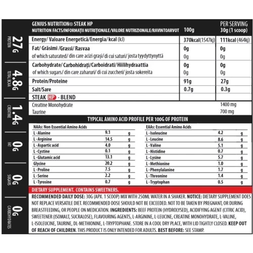 Протеин Genius Nutrition Steak-HP 750 g/ 25 servings / Red Apple: Пол Унисекс