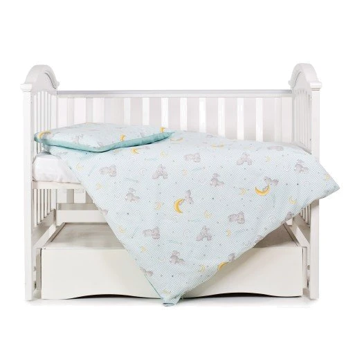 Сменная постель Twins Premium Glamour Limited mint, зайчики и месяц мятный (3 эл) (3064-PGNEWZ-014): Тип постельный комплект