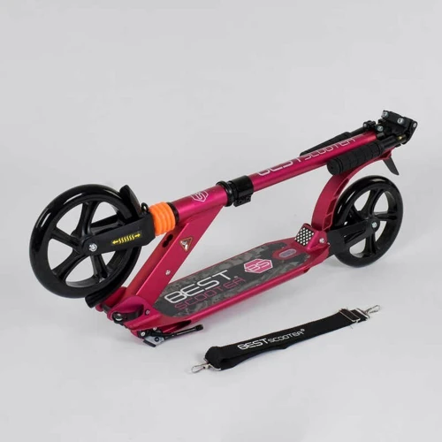 Самокат двоколісний Best Scooter з PU колесами + 2 амортизатори Crimson (85026): Тип коліс литые