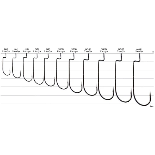 Крючок Decoy Worm 5 Offset 1/0, 9шт (1562.01.84): Тип Офсетный