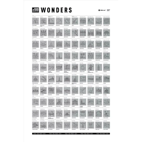 Скретч постер 1DEA.me 100Bucketlist Wonders edition (100W)