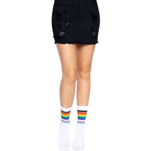 Носки женские в полоску Leg Avenue Pride crew socks Rainbow, 37–43 размер