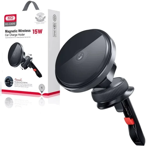 Держатель XO Car Holder Air Vent CX015 Wireless Charger 15W Black for iPhone 16 I 15 I 14 I 13 I 12 series фото 10