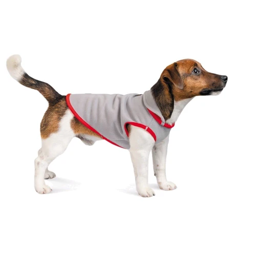 Жилет для собак Pet Fashion FLEECY сіро-червоний ХS (4823082419623): Розмір XS