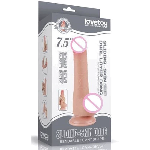 Фаллоимитатор LoveToy Sliding-Skin Dual Layer Dong 7.5" Flesh