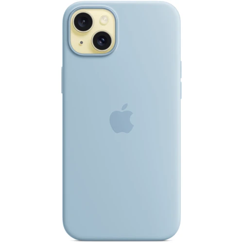 Чехол для iPhone Apple Silicone Case with MagSafe Light Blue (MWNH3) for iPhone 15 Plus: Материалы Силикон