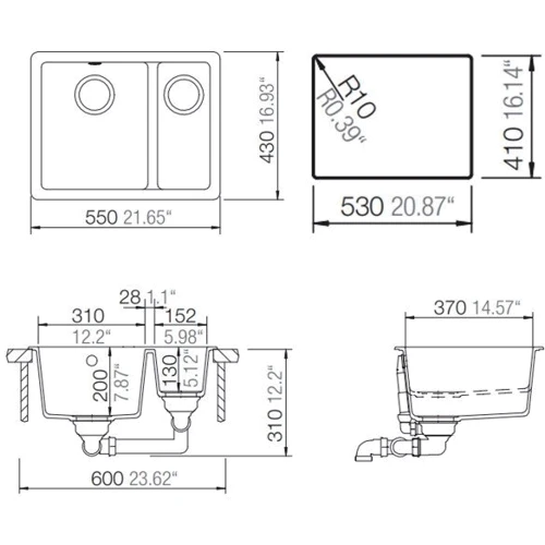 Schock QUADRO N-150 (25066049): Форма Прямоугольная