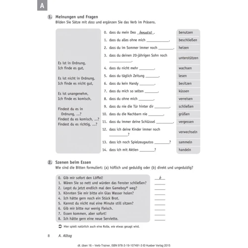 Deutsch üben: Verb-Trainer: Das richtige Verb in der richtigen Form: Обложка Мягкая