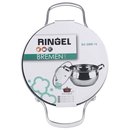 Каструля RINGEL Bremen 22 см (4.4 л) з кришкою (RG-2000-22): Матеріал корпусу нержавіюча сталь