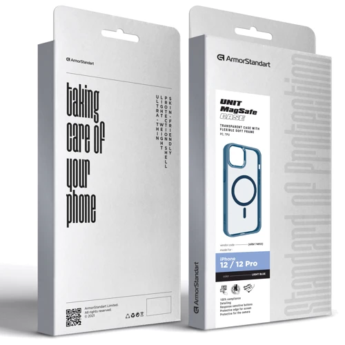 Чехол для iPhone ArmorStandart Unit MagSafe Case Light Blue for iPhone 12 / 12 Pro (ARM74853): Цвет голубой