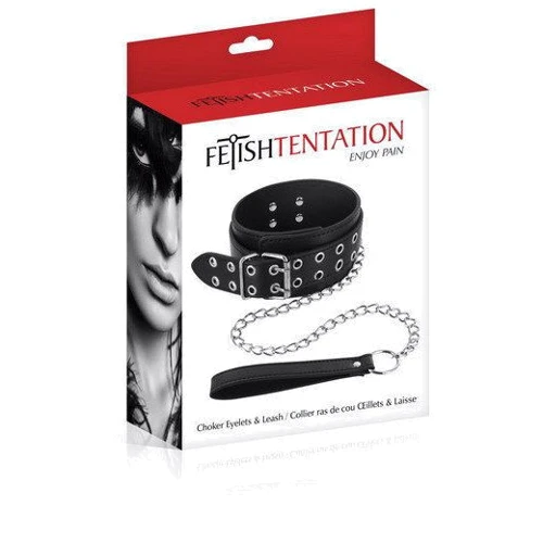 Ошейник с поводком Fetish Tentation Eyalets and Leash