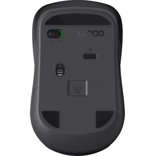 Мышь RAPOO 6610M silent wireless multi-mode, серая: Эргономика для правой руки