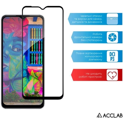 Аксесуар для смартфона ACCLAB Tempered Glass Full Glue Black для Samsung A235 Galaxy A23 4G фото 5