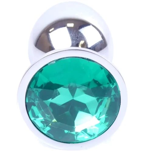 Анальная пробка Boss Series - Jewellery Silver PLUG Green S (BS6400011)