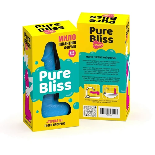 Крафтове мило-член із присоскою Pure Bliss BIG Blue, натуральне