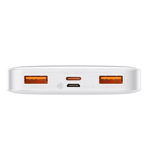 Зовнішній акумулятор Baseus Power Bank 10000mAh Bipow Display 20W White (PPDML-L02): Особливості З дисплеєм, індикатор заряду, швидка зарядка