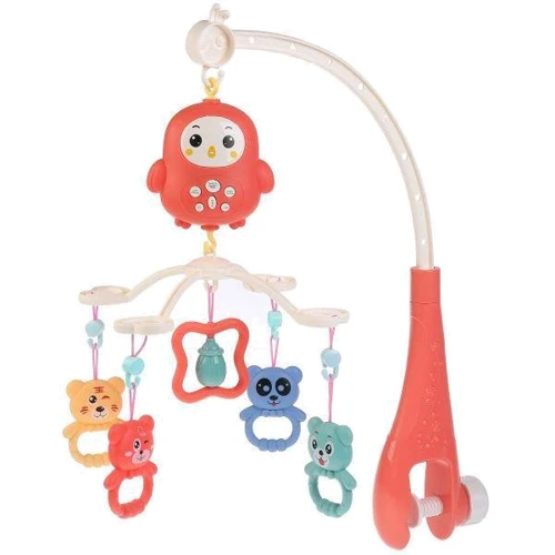 Детская карусель на кроватку AIYINGLE 668-161 с погремушками (Розовый): Цвет розовый