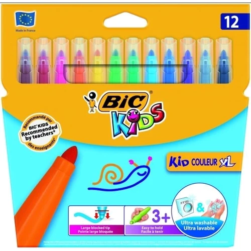 Фломастери BIC Kid Coleour XL 12 кольорів 12 шт (3270220075516)