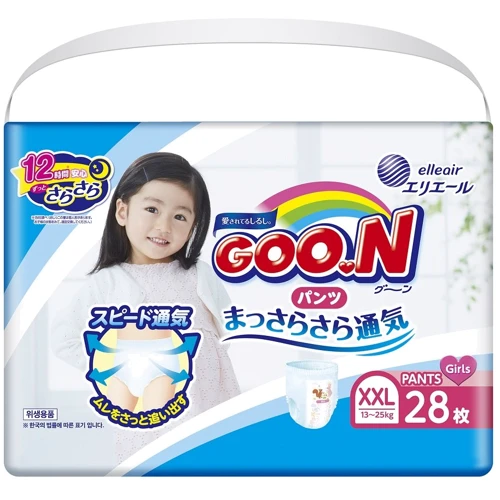 Трусики-подгузники GOO.N для девочек 13-25 кг, BigBig (XXL), 28 шт