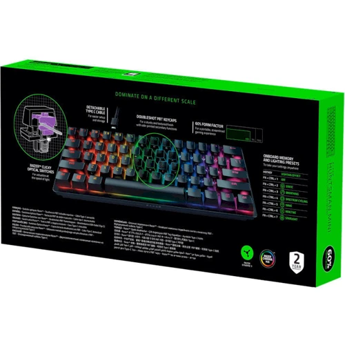 Клавіатура Razer Huntsman mini Red Switch ENG (RZ03-03390200-R3M1): Тип клавіш механічний
