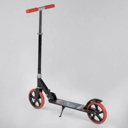 Самокат двоколісний Best Scooter з PU колесами і гумовими грипсами Black / Red (87726): Тип гальма ножний