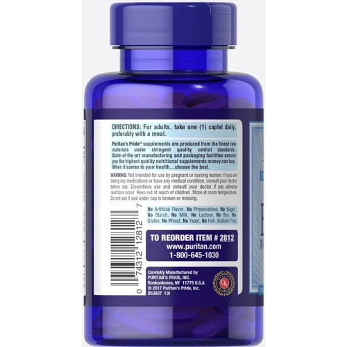 Puritan's Pride Vitamin B-100 Complex Timed Release 100 Caplets Витамин B-100 комплекс: Форма выпуска Таблетки