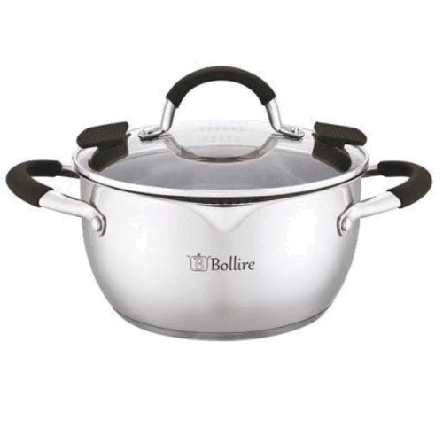 Кастрюля Bollire BR 2402, с крышкой со сливом d 18 см, 2 л