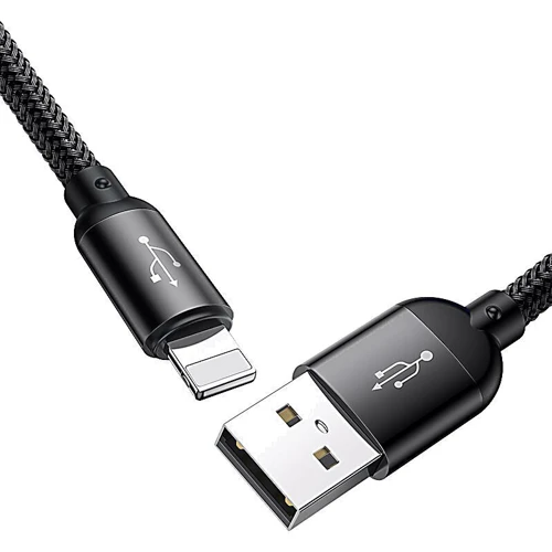 Кабель Baseus USB Cable to Lightning/microUSB/USB-C Three Primary Colors 30сm Black (CAMLT-ASY01) фото 6