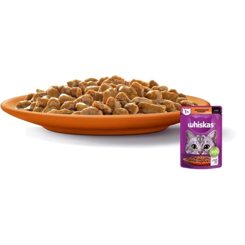 Упаковка влажного корма для котов Whiskas домашняя птица в соусе 28х85 г (5900951302763): Класс Премиум