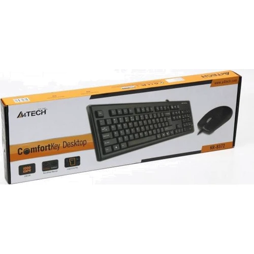 Комплект дротовий A4Tech KR-8372 Black: інтерфейс підключення USB