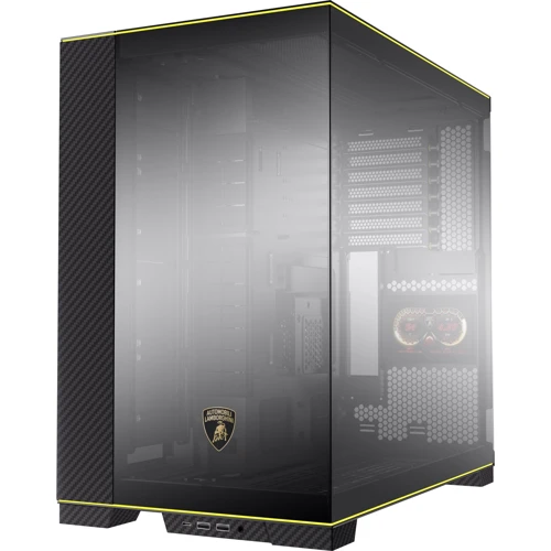 Корпус Lian Li O11D EVO RGB Automobili Lamborghini Edition Black (G99.O11DERGBL.00): Матеріал передній панелі углеродное волокно и закаленное стекло