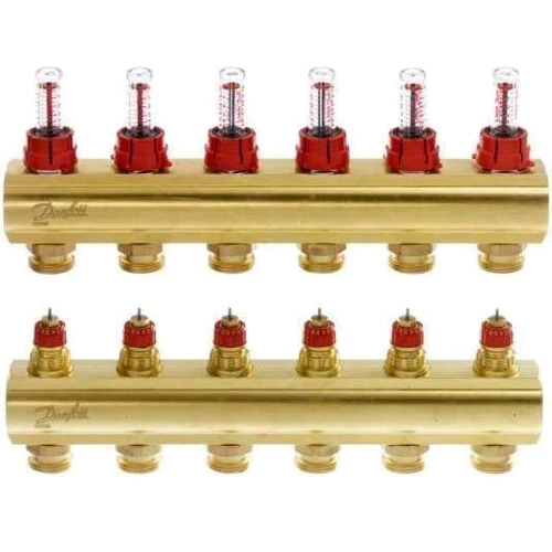 Распределительный коллектор Danfoss FHF-6F с ротаметрами (088U0526)
